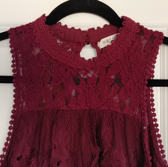 Taylor & Sage Maroon Lace Dress - Picture 4 of 6